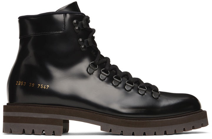 Photo: Common Projects Black Leather Hiking Boots