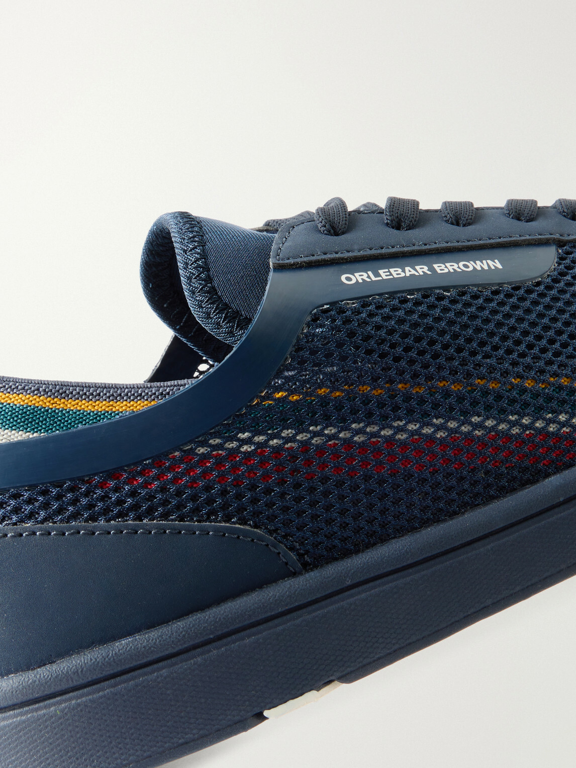 Orlebar Brown - Larson Striped Mesh and Canvas Sneakers - Blue