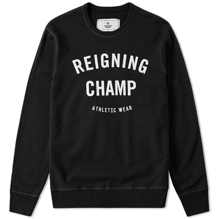 Photo: Reigning Champ Gym Logo Crew Sweat Black
