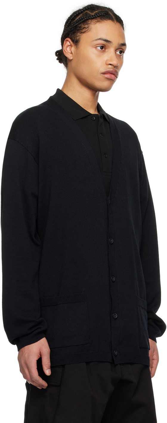 Y's For Men Black Button Cardigan
