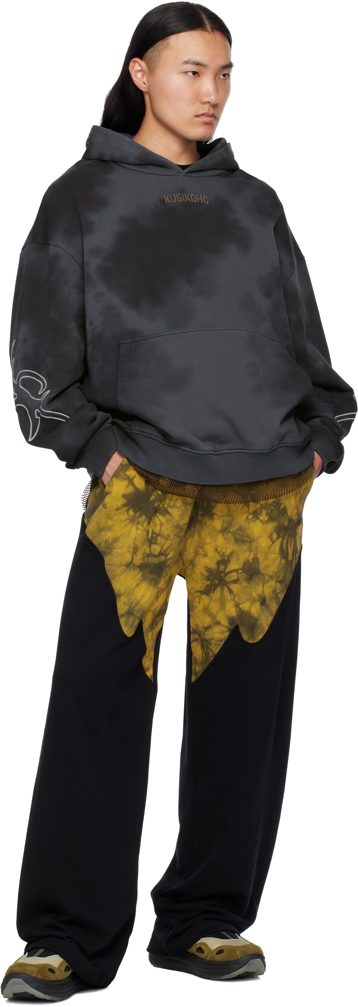 KUSIKOHC Blue Origami Destroyed Hoodie