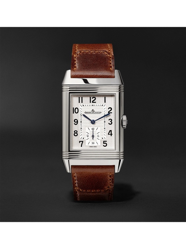 Photo: JAEGER-LECOULTRE - Reverso Classic Large 27mm Stainless Steel and Leather Watch - Silver