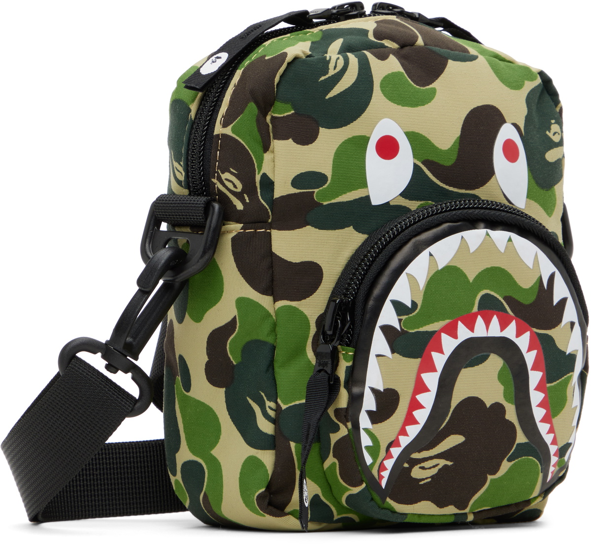 BAPE Green ABC Camo Shark Mini Bag