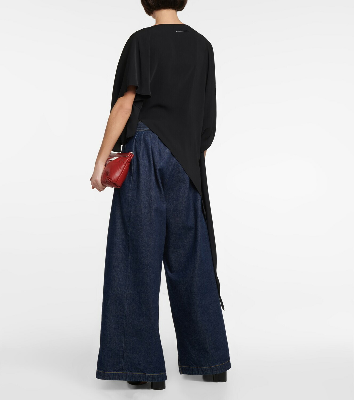 MM6 アシンメトリーカットソー　S MM6 MAISON MARGIELA Asymmetric T-shirt - White | Garmentory