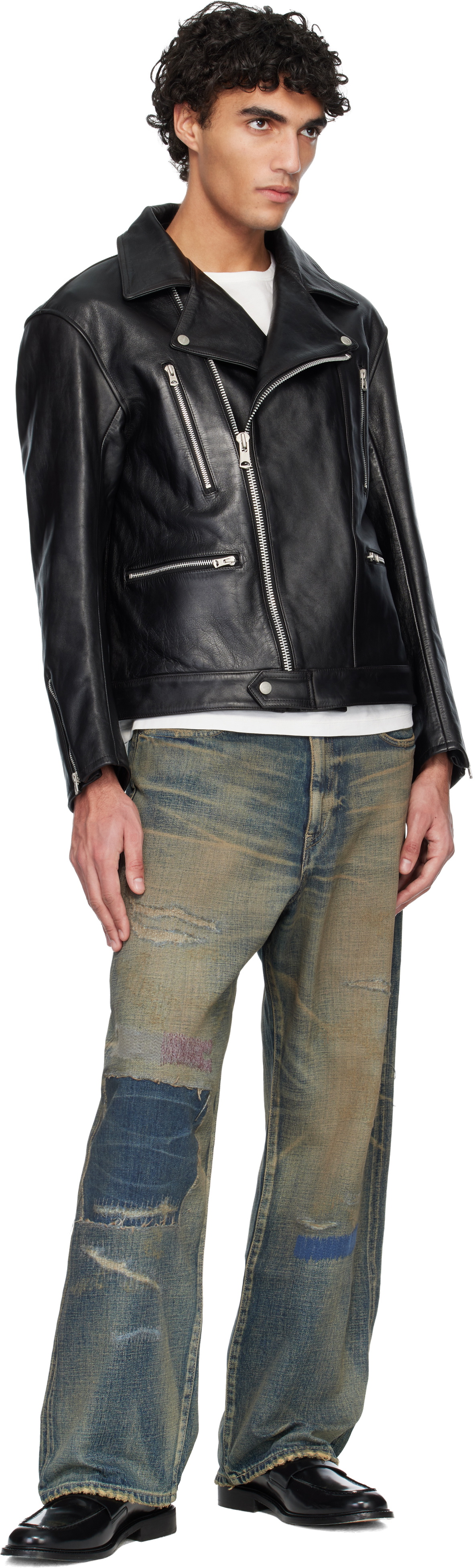 ジャケット・アウター neighborhood RIDERS / CR-JKT ブルゾン LEATHER RIDERS JACKET 252SZNHー