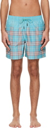 Burberry Blue Gradient Check Swim Shorts