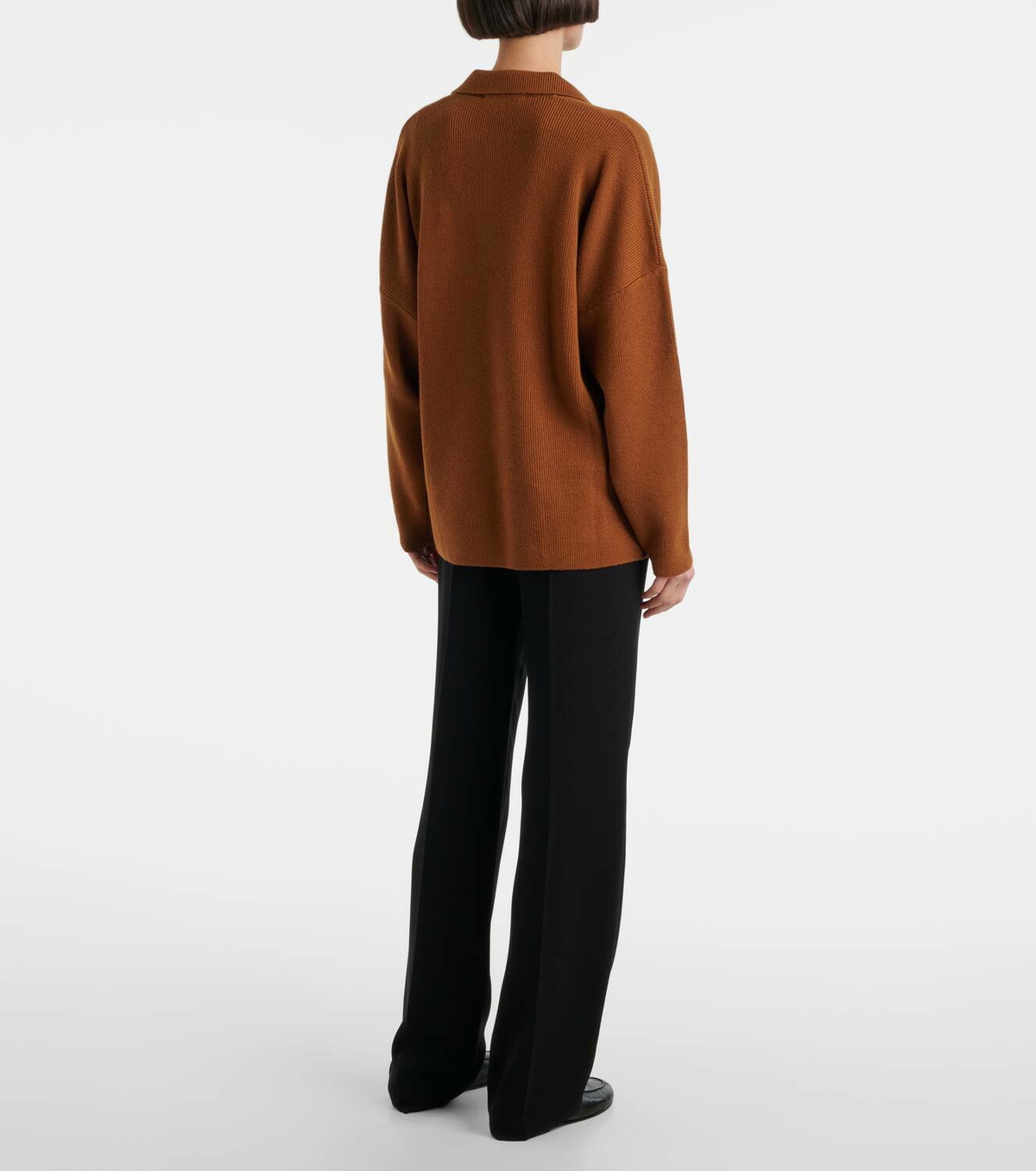Fforme Louise wool and cashmere polo sweater