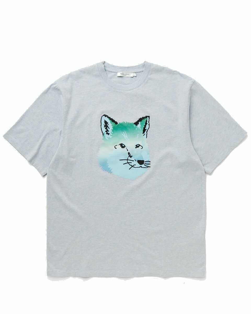 Photo: Maison Kitsune Vibrant Fox Head Easy Tee Shirt Grey - Mens - Shortsleeves