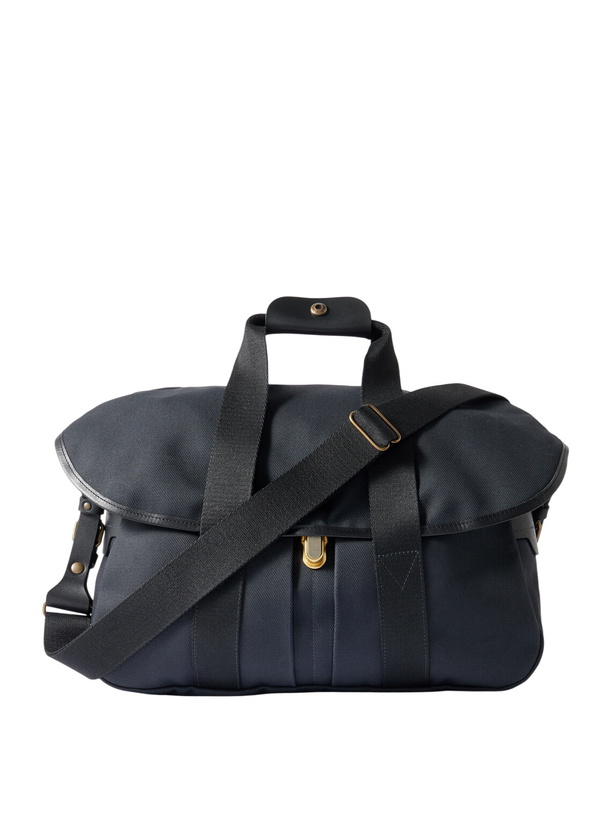 Photo: Bleu de Chauffe - Musette Business Leather and Webbing-Trimmed Canvas Weekend Bag - Black