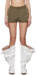 R13 Khaki 2-Way Pockets Shorts