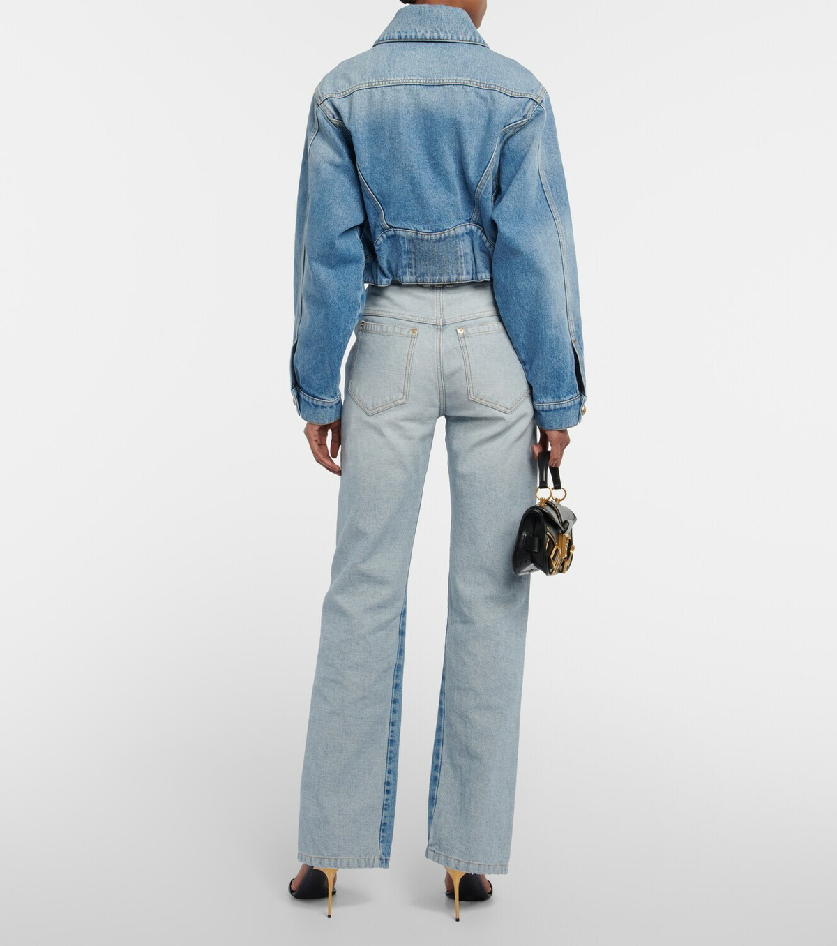 Balmain - Cropped denim jacket Balmain