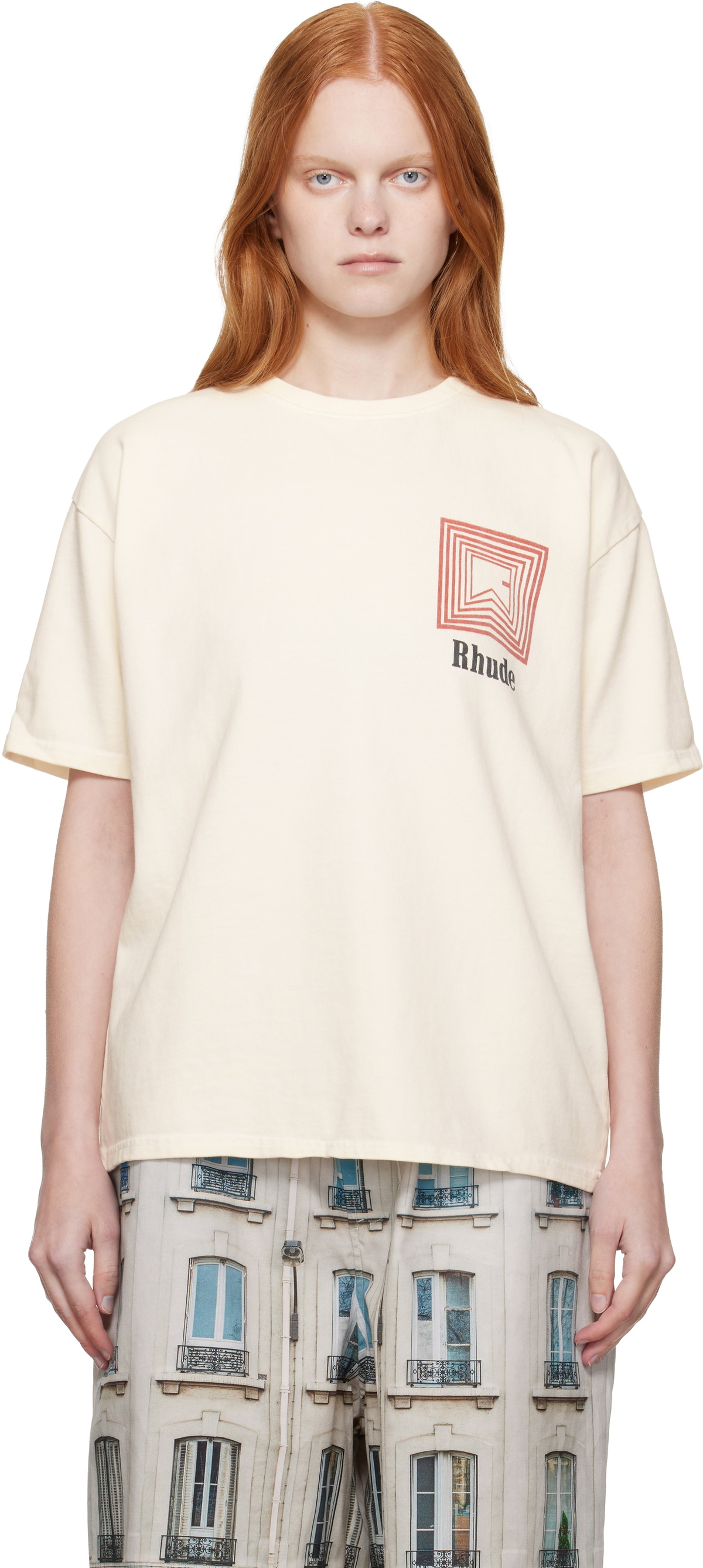 【関税込み】Rhude オフホワイト Rhude Ski Club Tシャツ Off-White 'Rhude Ski Club' T-Shirt by Rhude on Sale