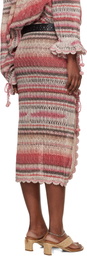 Isabel Marant Pink Noryane Cotton Sunrise Net Midi Skirt