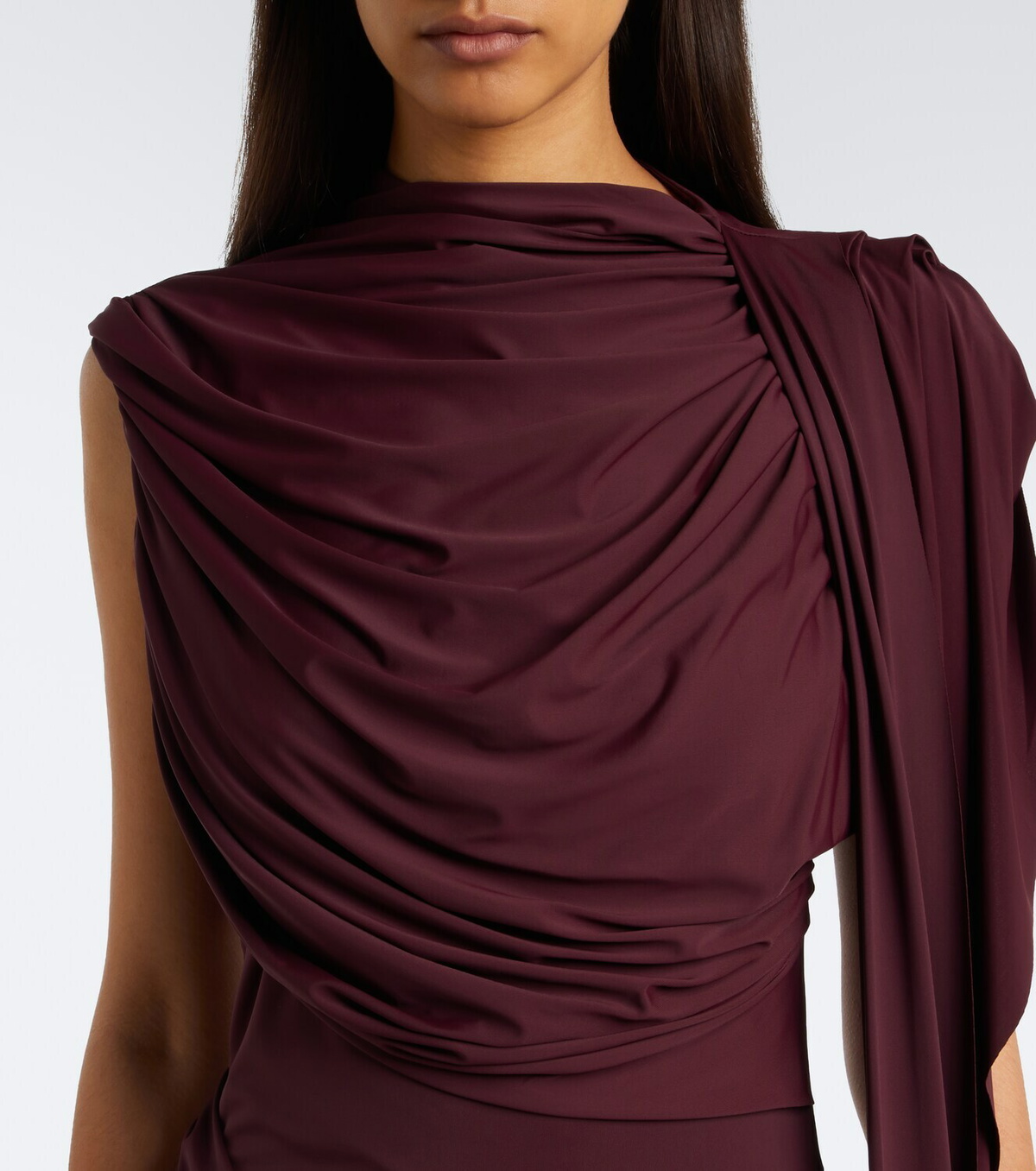 De La Vali Draped jersey gown