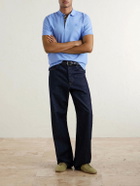 Burberry - Eddie Ekd Cotton Polo Shirt - Blue