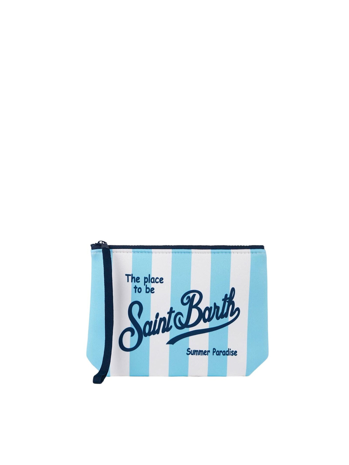 MC2 Saint Barth Aline Scuba Pochette With Light Blue Striped Print