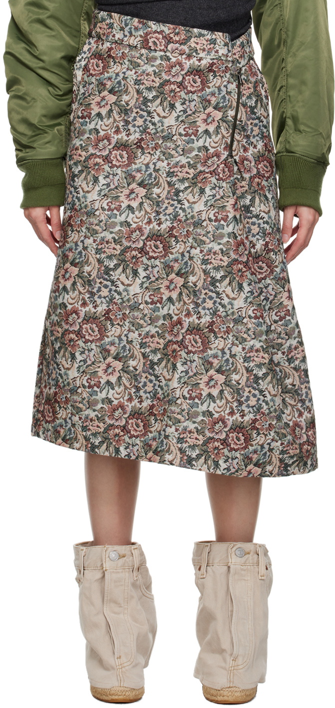 Bless Multicolor Floral Midi Skirt