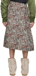 Bless Multicolor Floral Midi Skirt