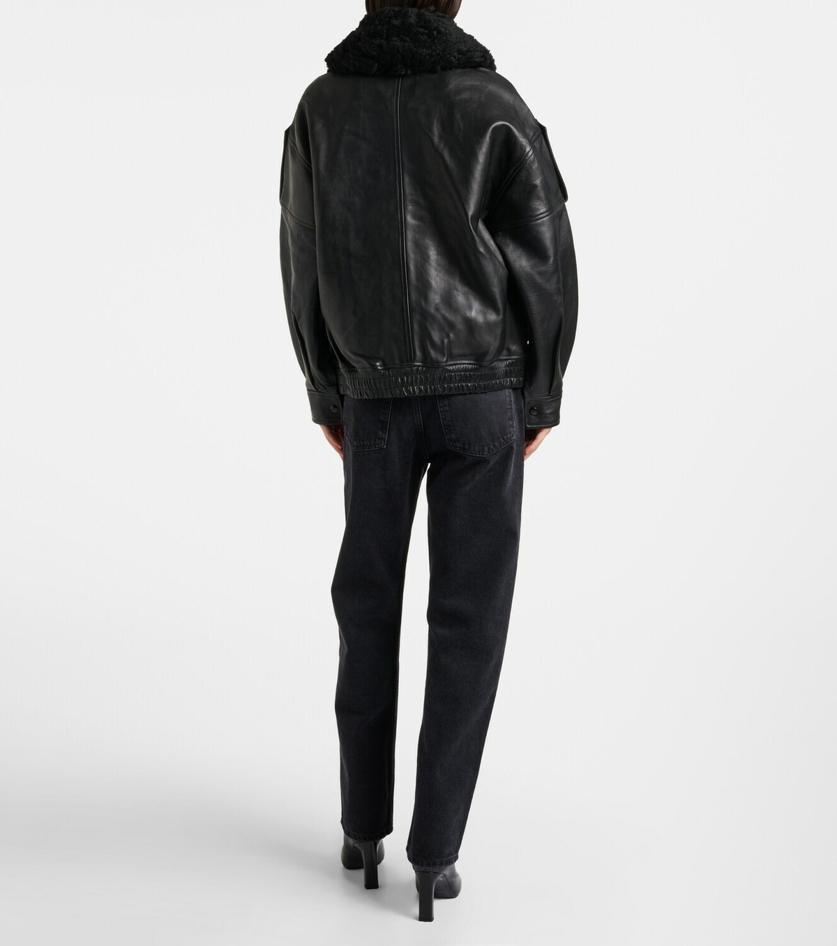 Agolde Avril oversized leather jacket AGOLDE