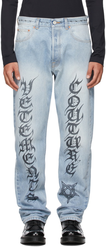 Photo: VETEMENTS Blue 'Vetements Couture' Jeans