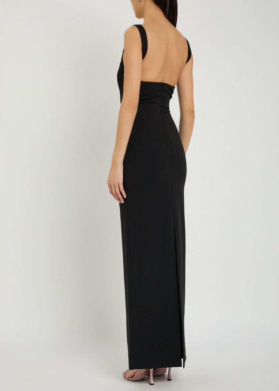 Solace London Joni Crepe Maxi Dress Black Solace London