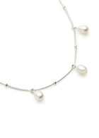 Missoma Pearl Baya Silver-plated Charm Bracelet