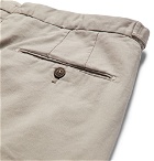 Thom Sweeney - Pleated Stretch-Cotton Chinos - Light gray