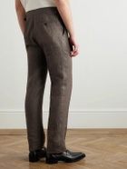 Kingsman - Straight-Leg Linen Suit Trousers - Brown