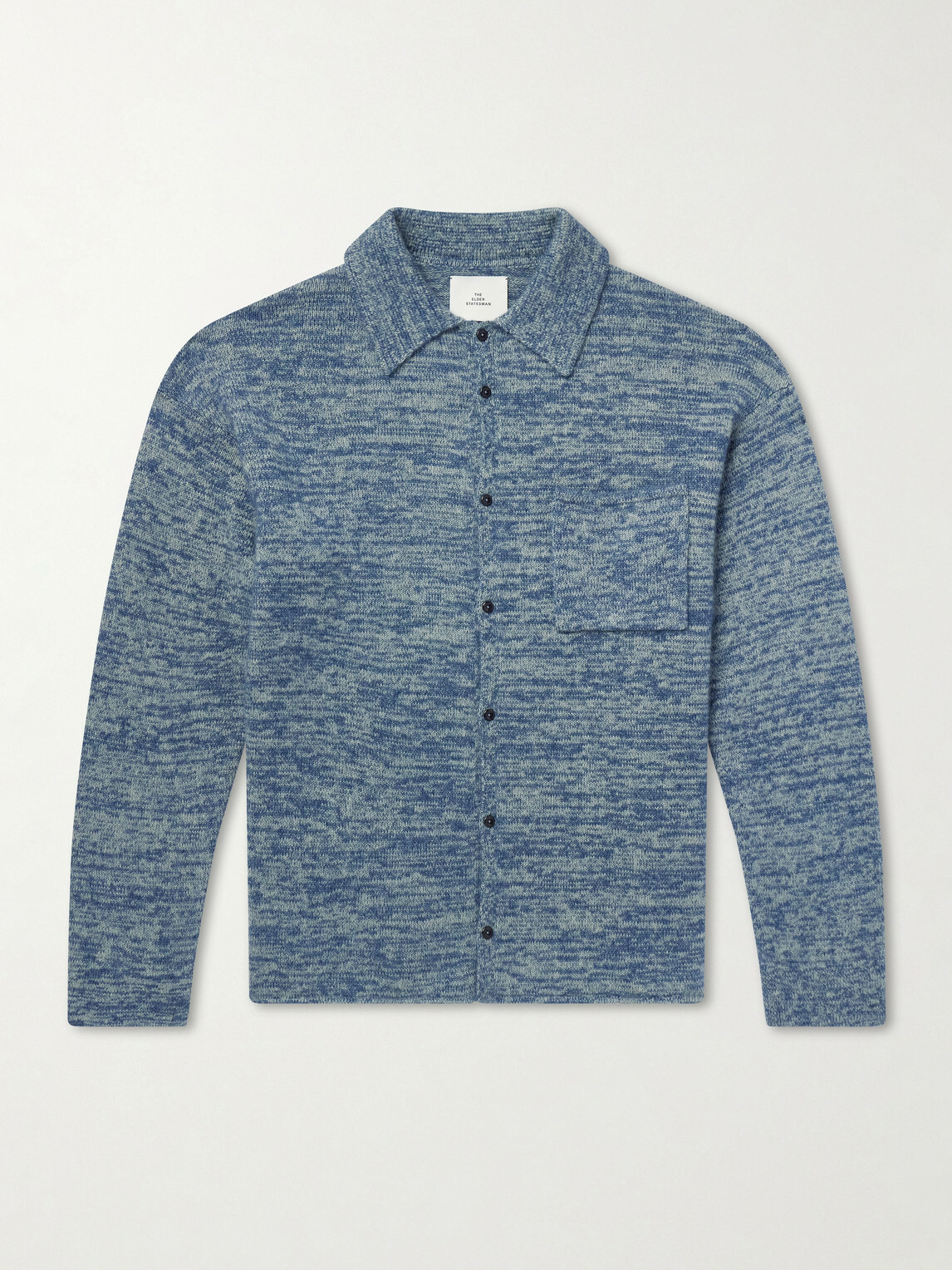 The Elder Statesman - Knitted-Cashmere and Silk-Bend Cardigan - Blue