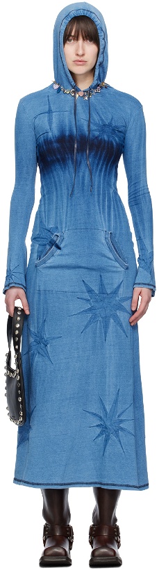 Photo: Masha Popova Blue Hooded Maxi Dress