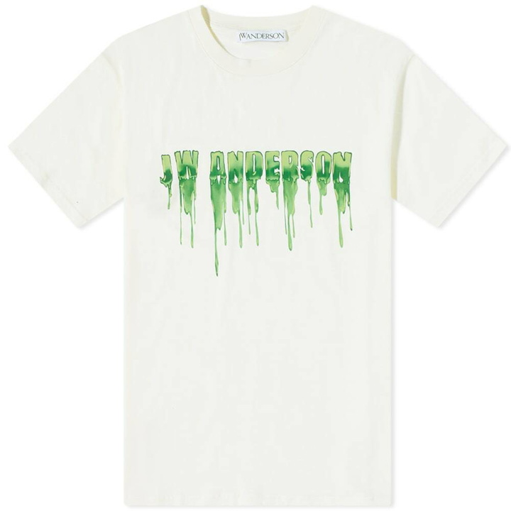 Photo: JW Anderson Men's Slime Logo Classic T-Shirt in Off White/Green