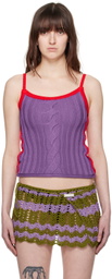 Edward Cuming Purple & Red Cable Tank Top