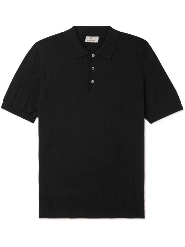 Photo: Canali - Cotton-Jersey Polo Shirt - Black