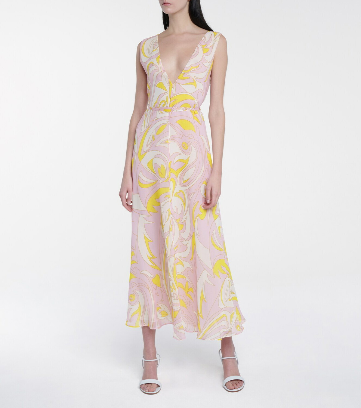 PUCCI Printed silk crepe de chine midi dress