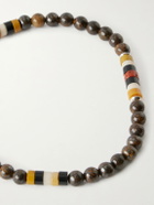 Mikia - Sterling Silver Bronzite and Jasper Beaded Bracelet - Brown