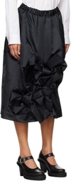 Comme des Garçons Black Satin Midi Skirt