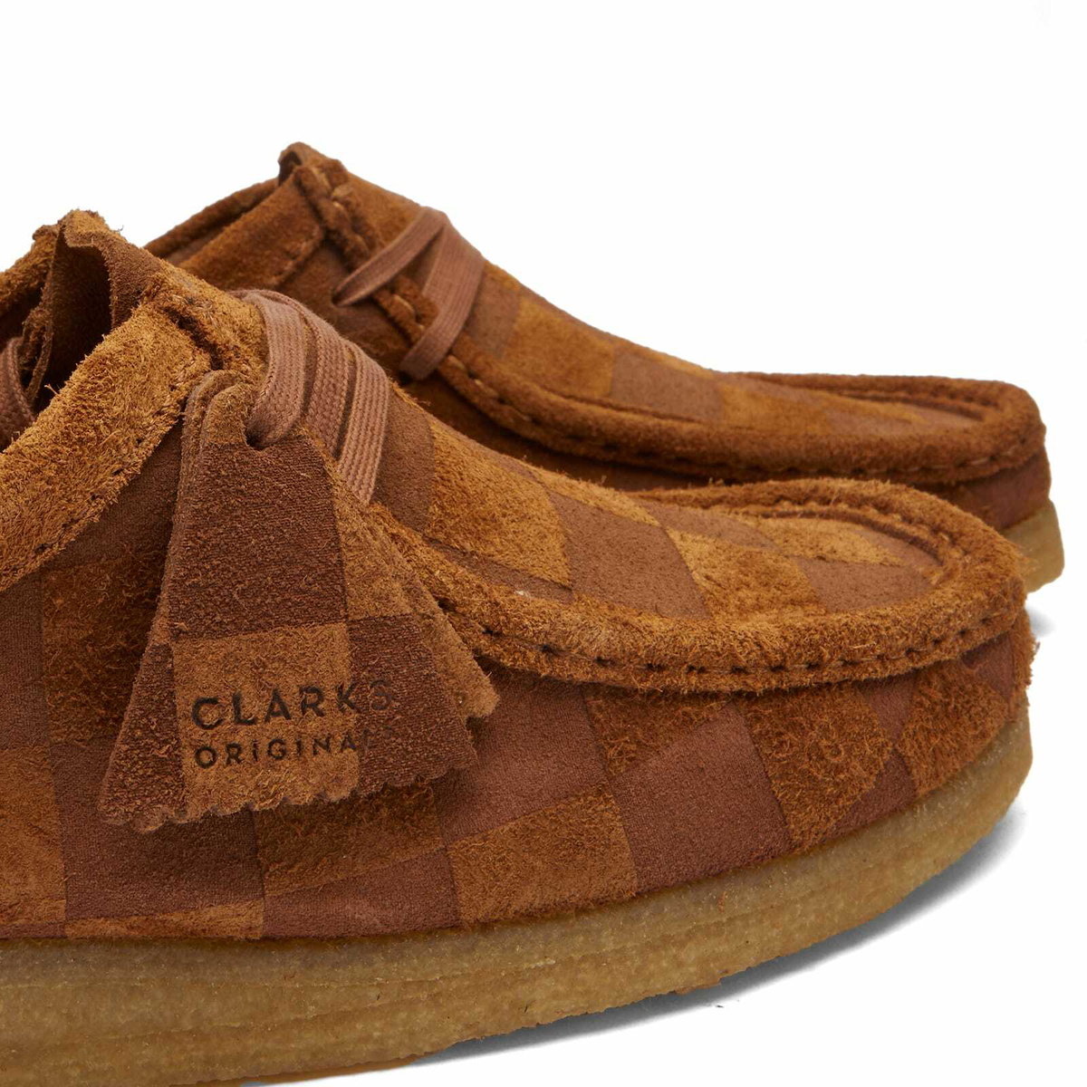 Clarks Originals Men's Wallabee in Cola Check Clarks Originals