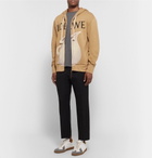 Loewe - Printed Loopback Cotton-Jersey Zip-Up Hoodie - Men - Sand