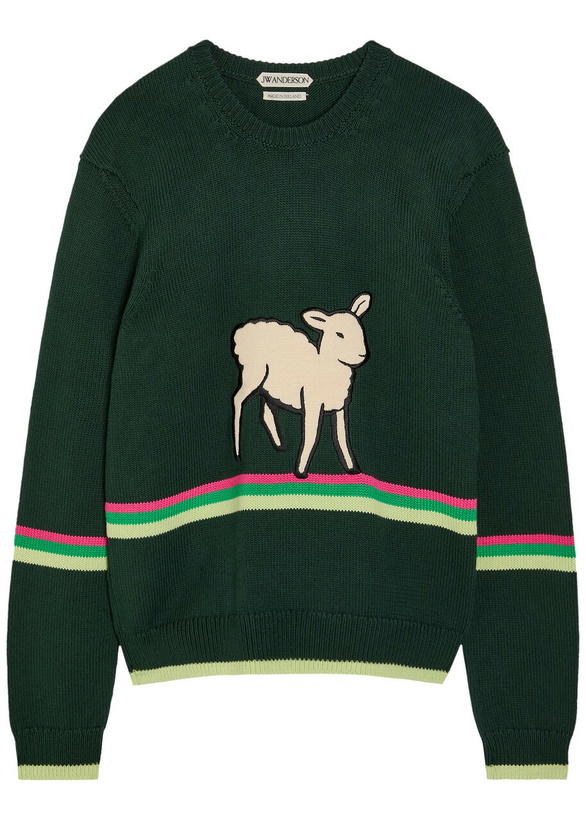Photo: JW Anderson Sheep Striped Cotton-knit Jumper Green