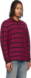 Wales Bonner Burgundy & Pink 'The Billie Knit' Polo
