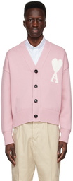 AMI Alexandre Mattiussi Pink Ami De Cœur Cardigan