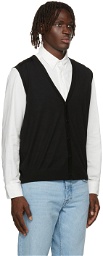 Z Zegna Black Wool Jersey Vest