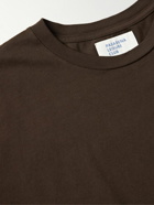Pasadena Leisure Club - Puff Logo-Print Cotton-Blend Jersey T-Shirt - Brown
