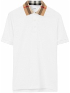 BURBERRY - Check Motif Cotton Polo Shirt