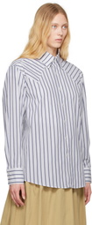 Carter Young White & Blue Western Business Shirt