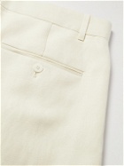 The Row - Carl Wide-Leg Pleated Cashmere and Linen-Blend Twill Trousers - Neutrals