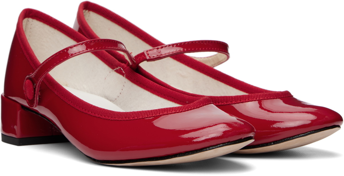 Repetto Red Rose Mary Jane Heels