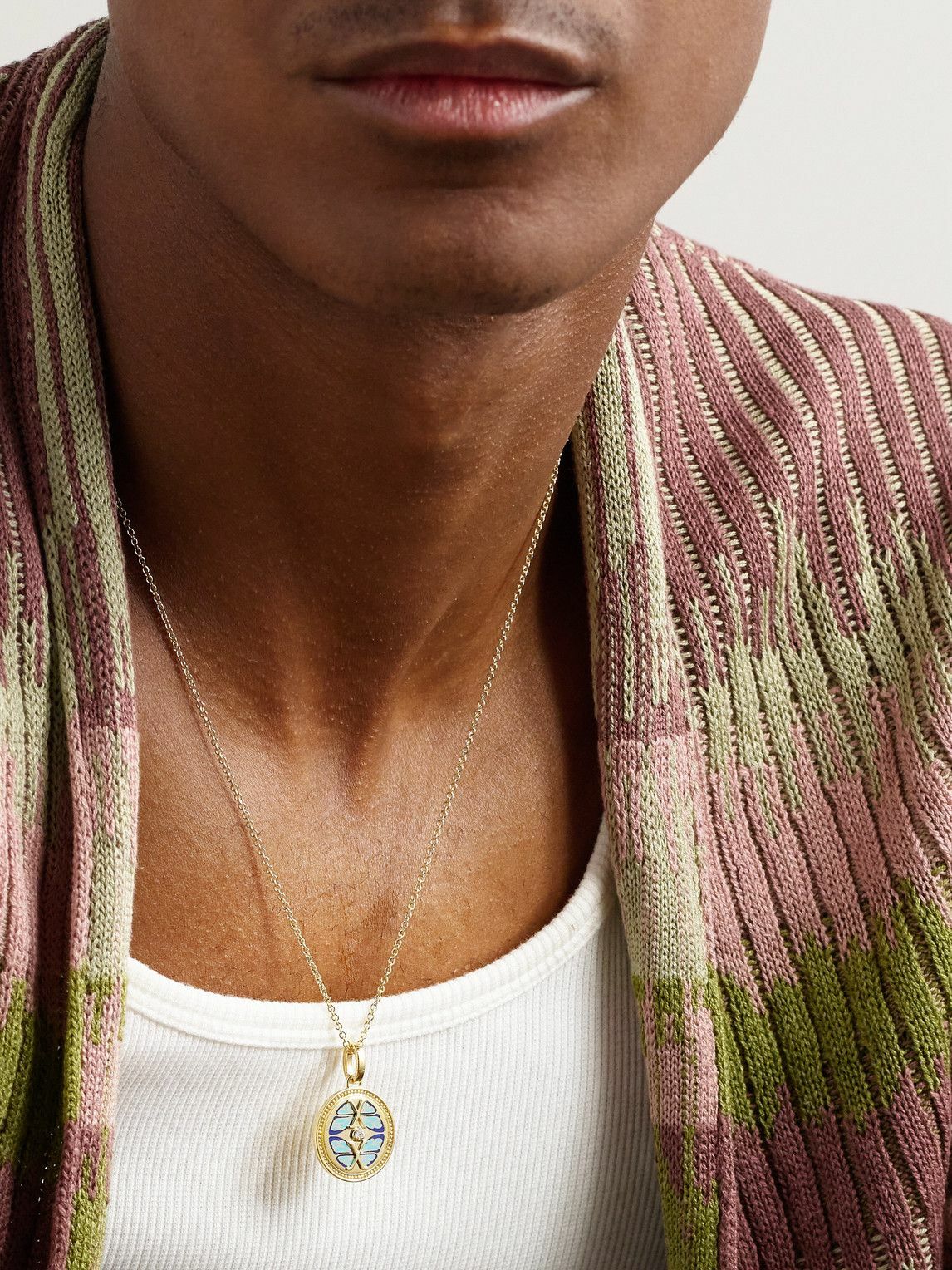 Foundrae - Reverie 18-Karat Gold, Diamond and Ceramic Pendant