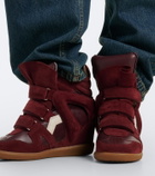 Isabel Marant Bekett leather and suede wedge sneakers