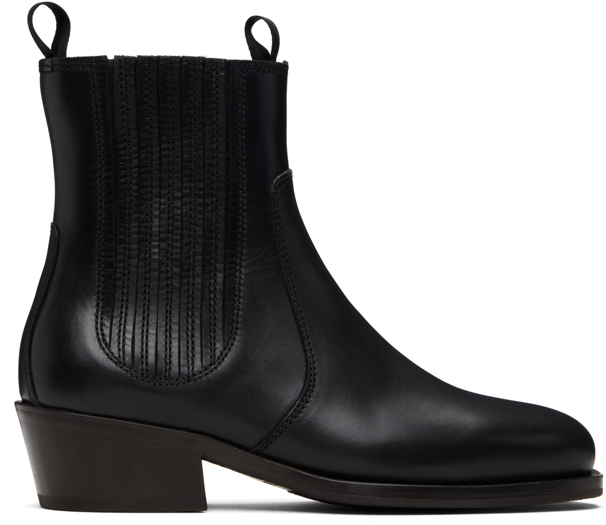 LEMAIRE Black Vegetable-Tanned Chelsea Boots